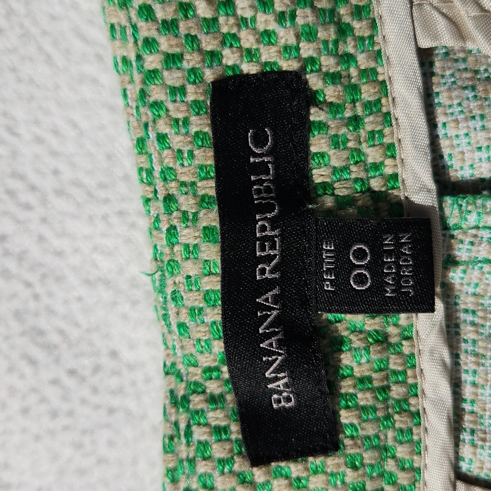 Banana Republic Basketweave Shorts - Green & Tan Sz 00 Petite - Picture 3 of 10
